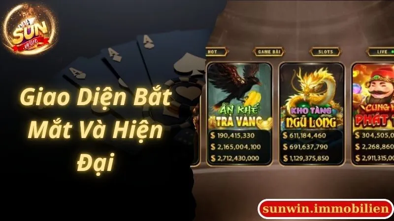 Kho Tàng Ngũ Long Sunwin có giao diện bắt mắt và hiện đại