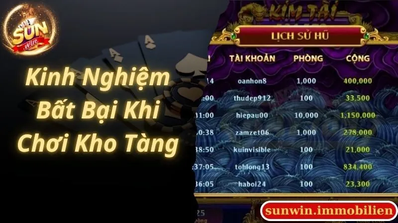 Kinh nghiệm chơi Kho Tàng Ngũ Long Sunwin bất bại