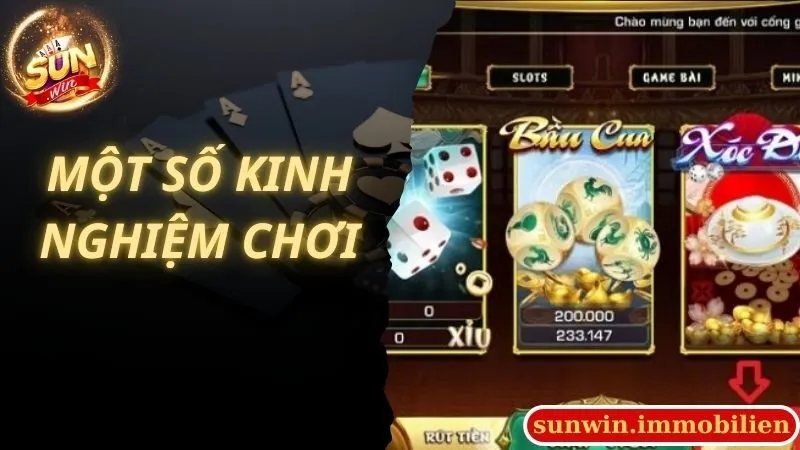 Một số kinh nghiệm chơi nổ hũ bầu cua Sunwin