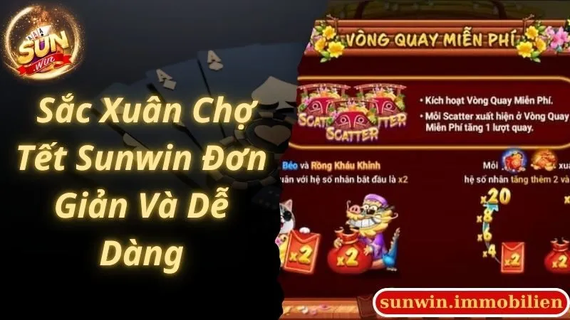 Sắc xuân chợ tết Sunwin đơn giản và dễ thắng
